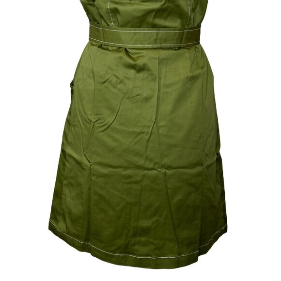 Modcloth Retro Mini Shirt Dress Belted Button Up Short Sleeve Green Women 2 NWT - Picture 6 of 11